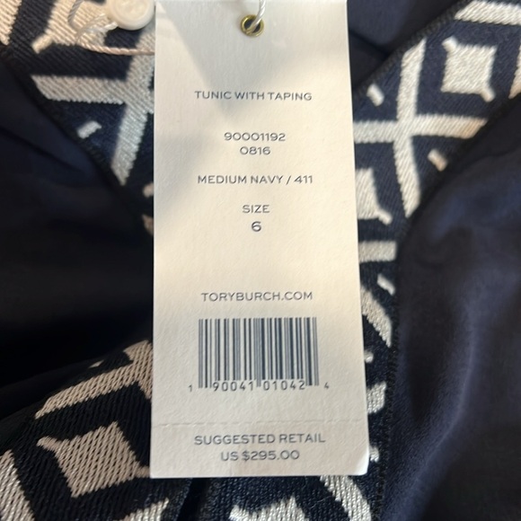 NWT Tory Burch Navy Tunic with Taping Size 6 - Picture 10 of 12